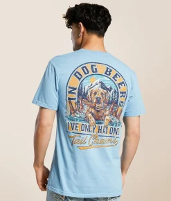 Tops|Graphic T-Shirts | Tail Chasers Club In Dog Beers T-Shirt Air Blue