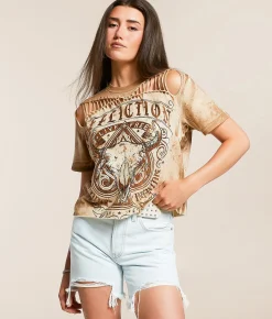 Tops | Affliction Infinite Fortune T-Shirt Biscotti Reactive