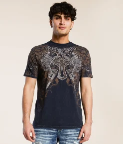 Tops|Graphic T-Shirts | Affliction Inner Abyss T-Shirt Black Lava Wash