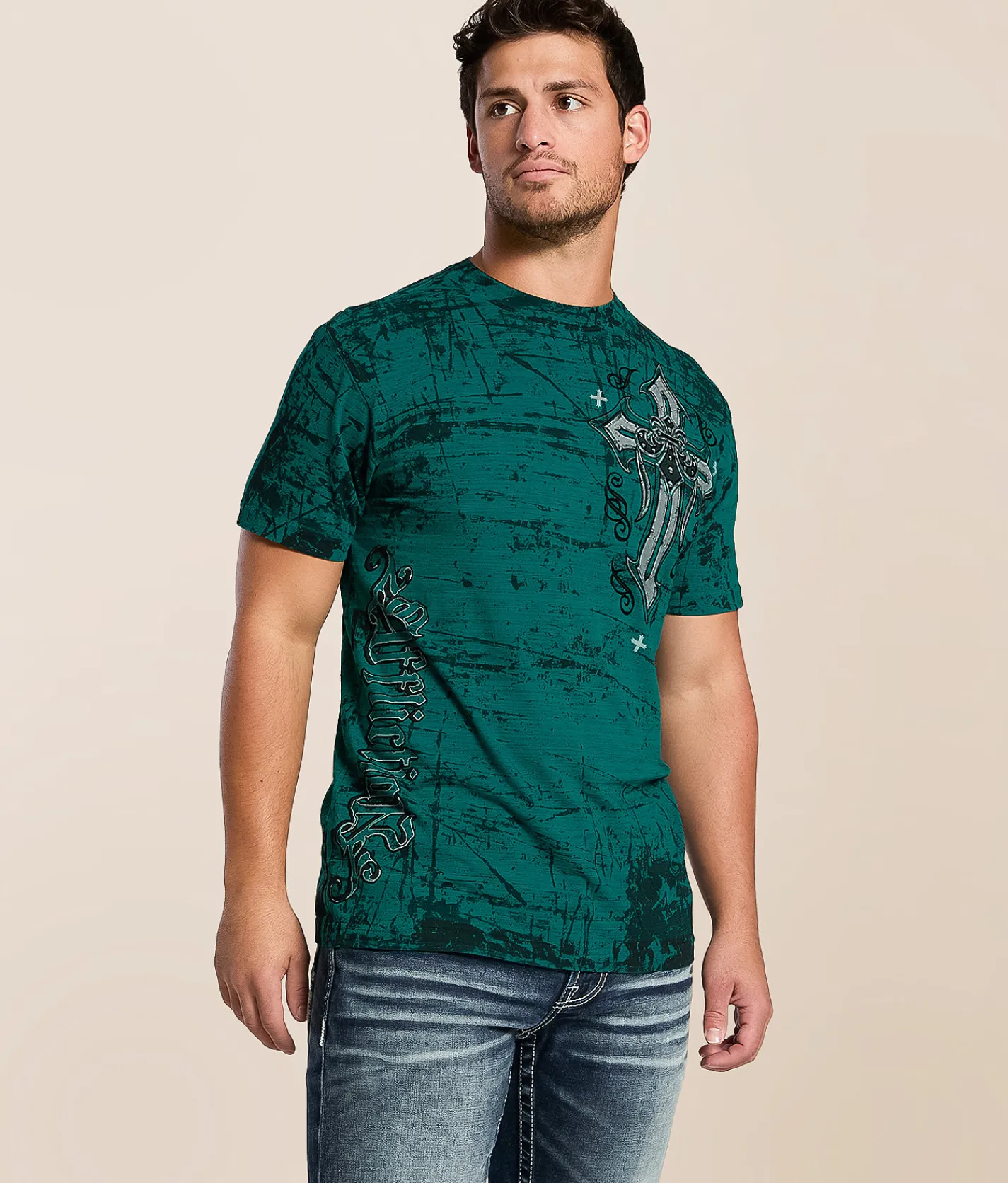 Tops|Graphic T-Shirts | Affliction Inner Existence T-Shirt Everglade