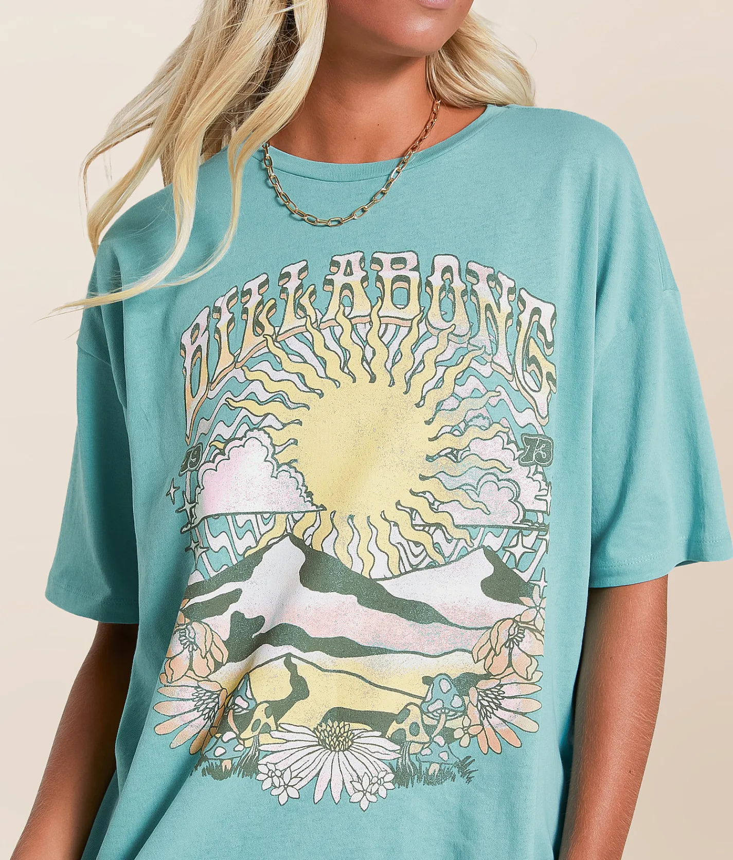 Billabong In The Balance Overized T-Shirt Misty Blue Discount