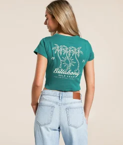 Tops | Billabong In The Sun Goddess Cropped T-Shirt Evergreen
