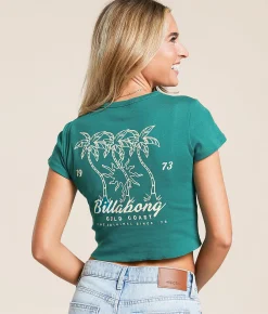 Tops | Billabong In The Sun Goddess Cropped T-Shirt Evergreen
