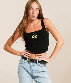 Tops | HYPE AND VICE Iowa Hawkeyes Corset Cropped Tank Top Black