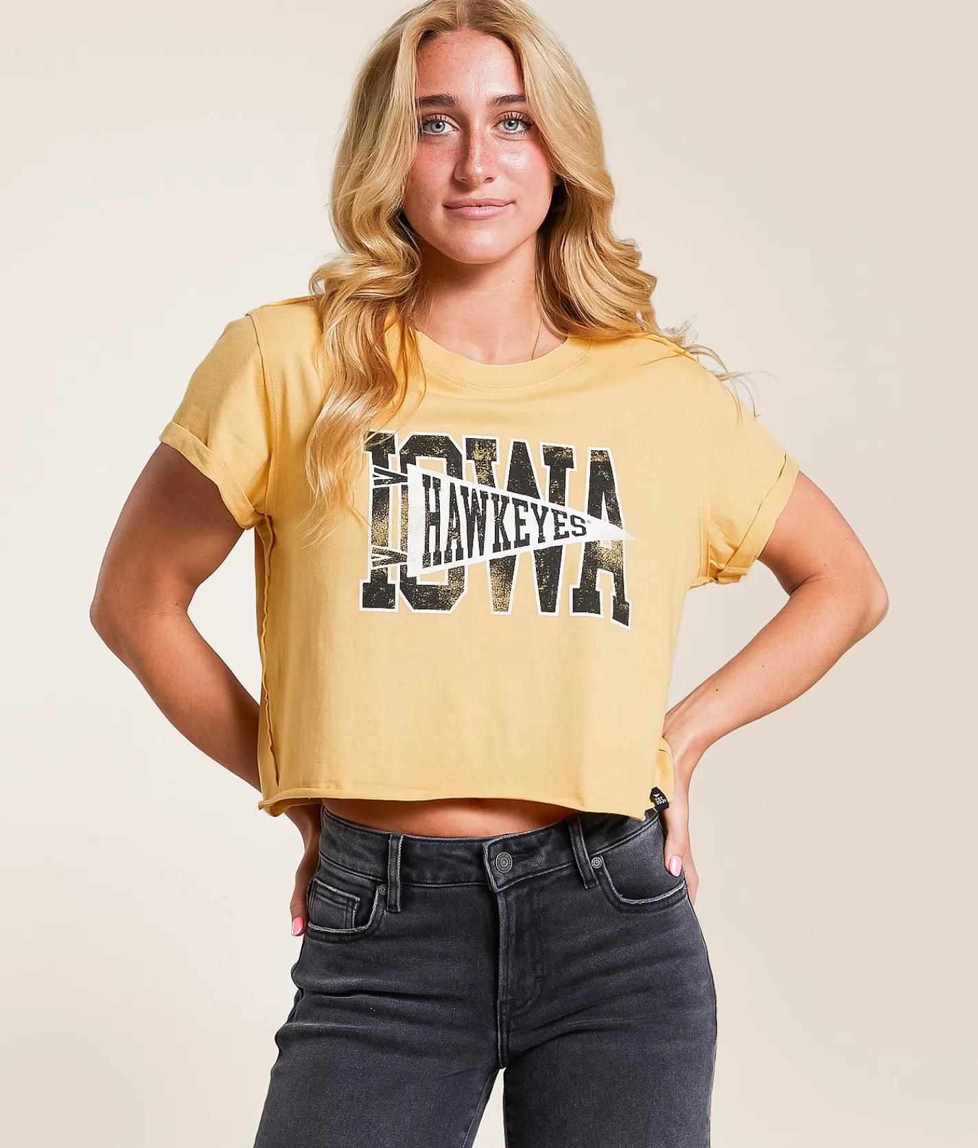 Tops | Gameday SOCIAL® Iowa Hawkeyes Flag T-Shirt Old Gold