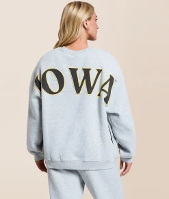 Tops|Activewear | HYPE AND VICE Iowa Hawkeyes Oversized Pullover Heather Grey