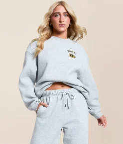 Tops|Activewear | HYPE AND VICE Iowa Hawkeyes Oversized Pullover Heather Grey