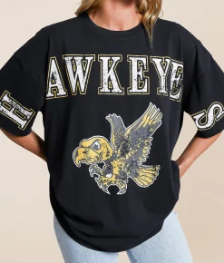 Tops | Gameday SOCIAL® Iowa Hawkeyes Oversized T-Shirt Black