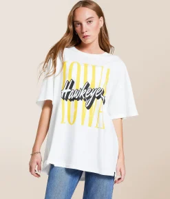 Gameday SOCIAL® Iowa Hawkeyes Oversized T-Shirt White Hot