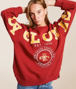 Gameday SOCIAL® Iowa State Cyclones Oversized Pullover Crimson New