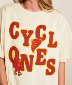 Gameday SOCIAL® Iowa State Cyclones Oversized T-Shirt Oatmeal Sale