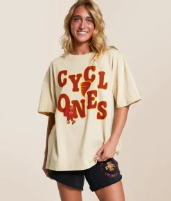 Gameday SOCIAL® Iowa State Cyclones Oversized T-Shirt Oatmeal Sale