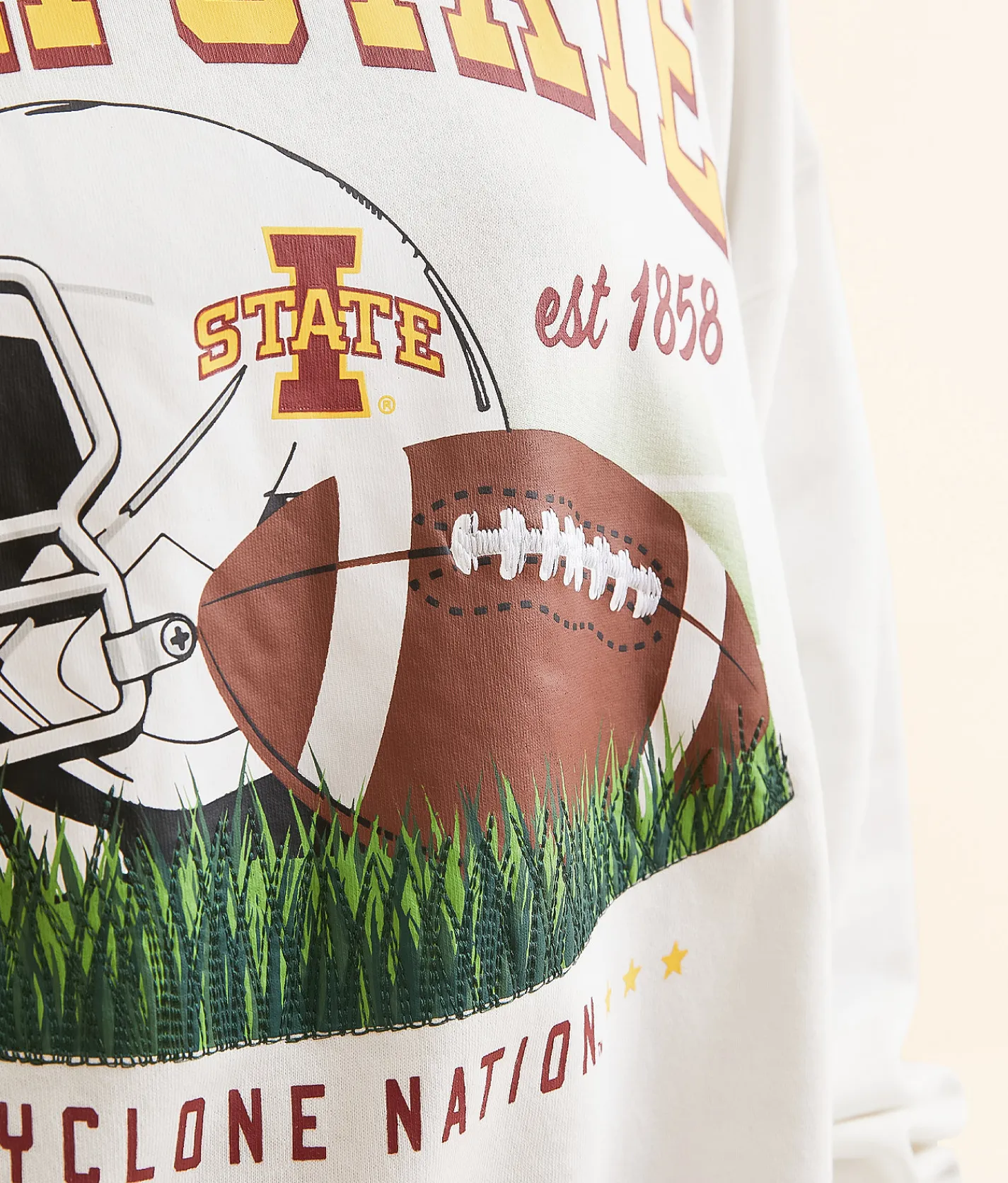 Gameday SOCIAL® Iowa State Oversized Pullover White Best
