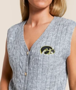 Gameday SOCIAL® Iowa Sweater Vest Grey Discount