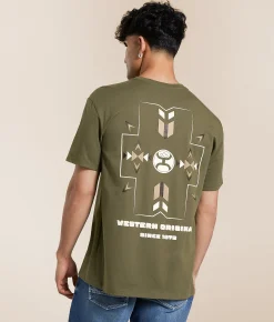 Hooey Iron Aztec T-Shirt Surplus Green Outlet