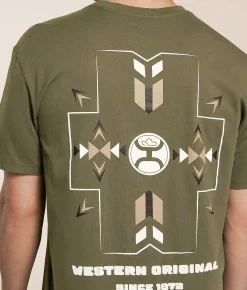 Hooey Iron Aztec T-Shirt Surplus Green Outlet