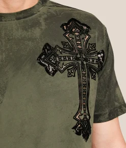 Tops|Graphic T-Shirts | Affliction Iron Crusade T-Shirt Deep Depths