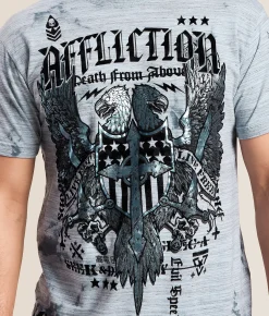 Affliction Iron Thunder T-Shirt Slate Dk Slate Crystal Wa