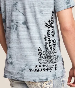 Affliction Iron Thunder T-Shirt Slate Dk Slate Crystal Wa