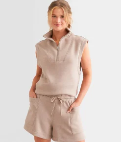 Varley Isabella Mid-Rise Short Taupe Marl Online
