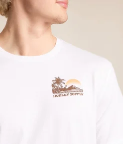Tops|Graphic T-Shirts | Hurley Island Scape T-Shirt White