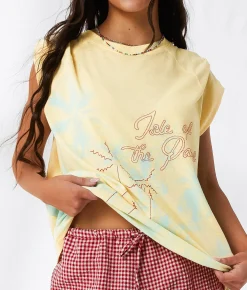 Tops | 33 Coastal Isle Of The Palms Oversized T-Shirt Butter Yellow