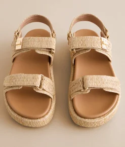 Mia Issla Raffia Sandal Natural Hot