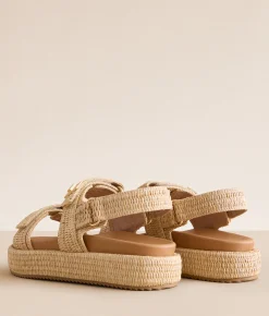 Mia Issla Raffia Sandal Natural Hot