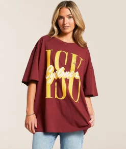 Gameday SOCIAL® ISU Cyclones Oversized T-Shirt Maroon Outlet
