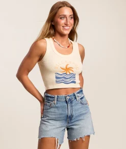 Billabong It Takes You Cropped Tank Top White Cap Clearance