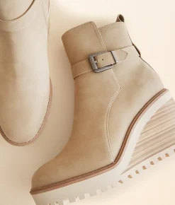 Shoes | Mia Ivelyn Wedge Ankle Boot Stone