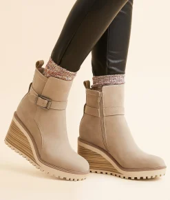 Shoes | Mia Ivelyn Wedge Ankle Boot Stone