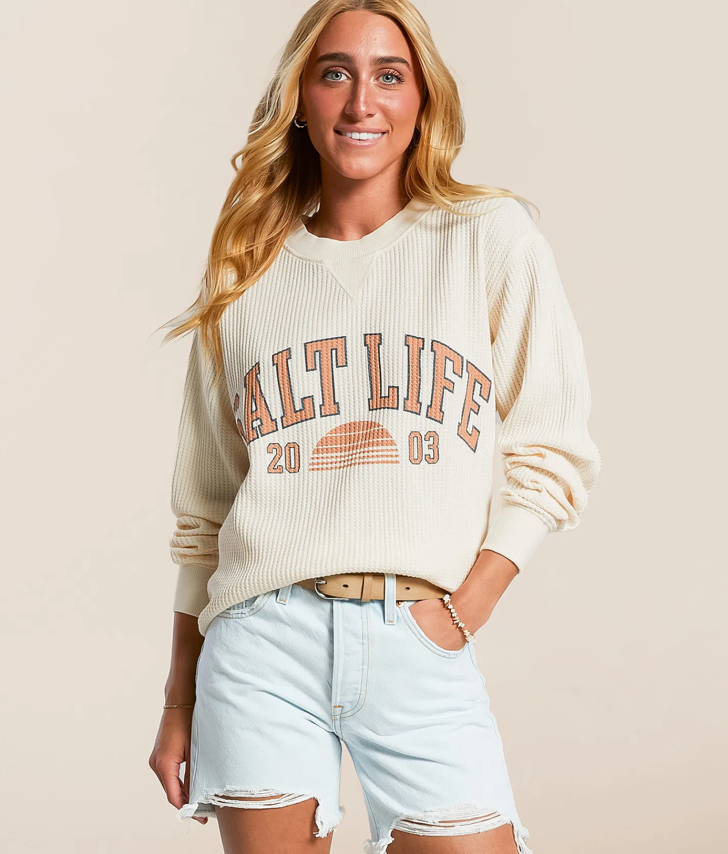 Salt Life Ivy Sun Pullover Natural Discount