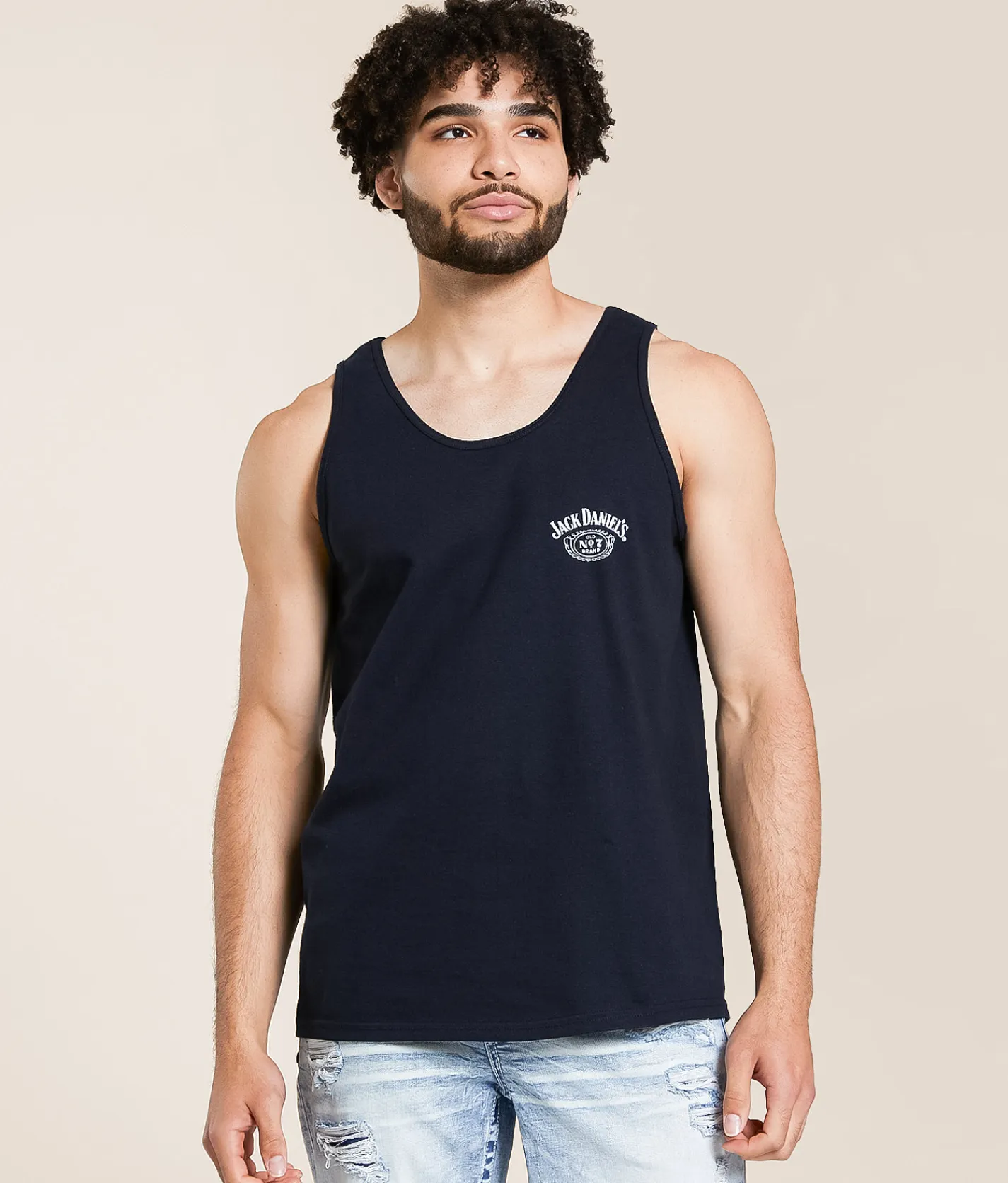 Tops | Changes Jack Daniel's Bottle Logo Tank Top Black