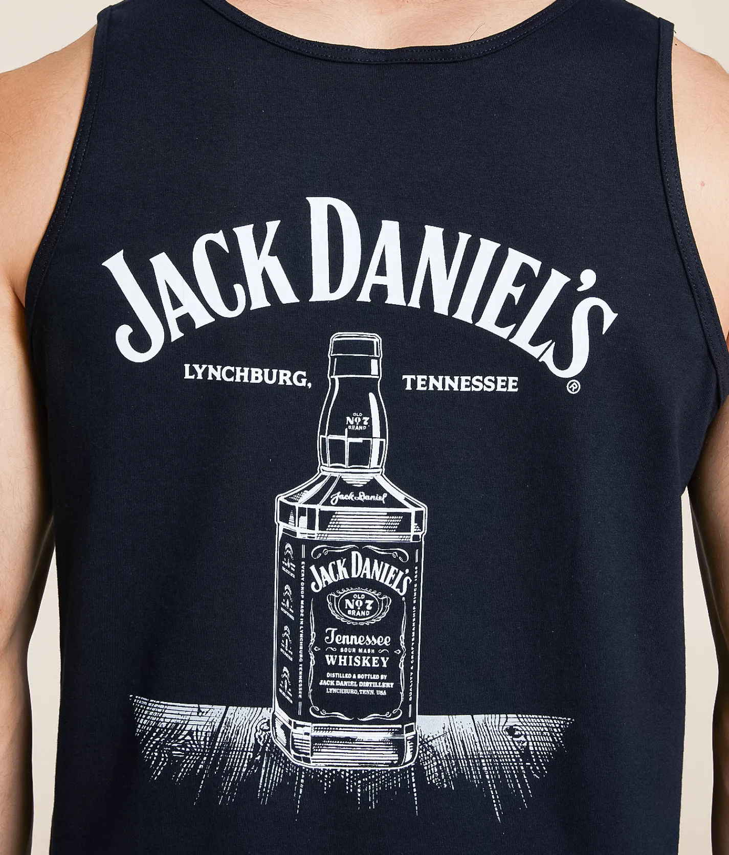Tops | Changes Jack Daniel's Bottle Logo Tank Top Black