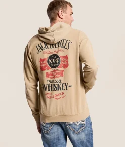 Changes Jack Daniel's Old No. 7 Hooded Sweatshirt Beige Mineral Wash Sale