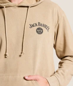 Changes Jack Daniel's Old No. 7 Hooded Sweatshirt Beige Mineral Wash Sale