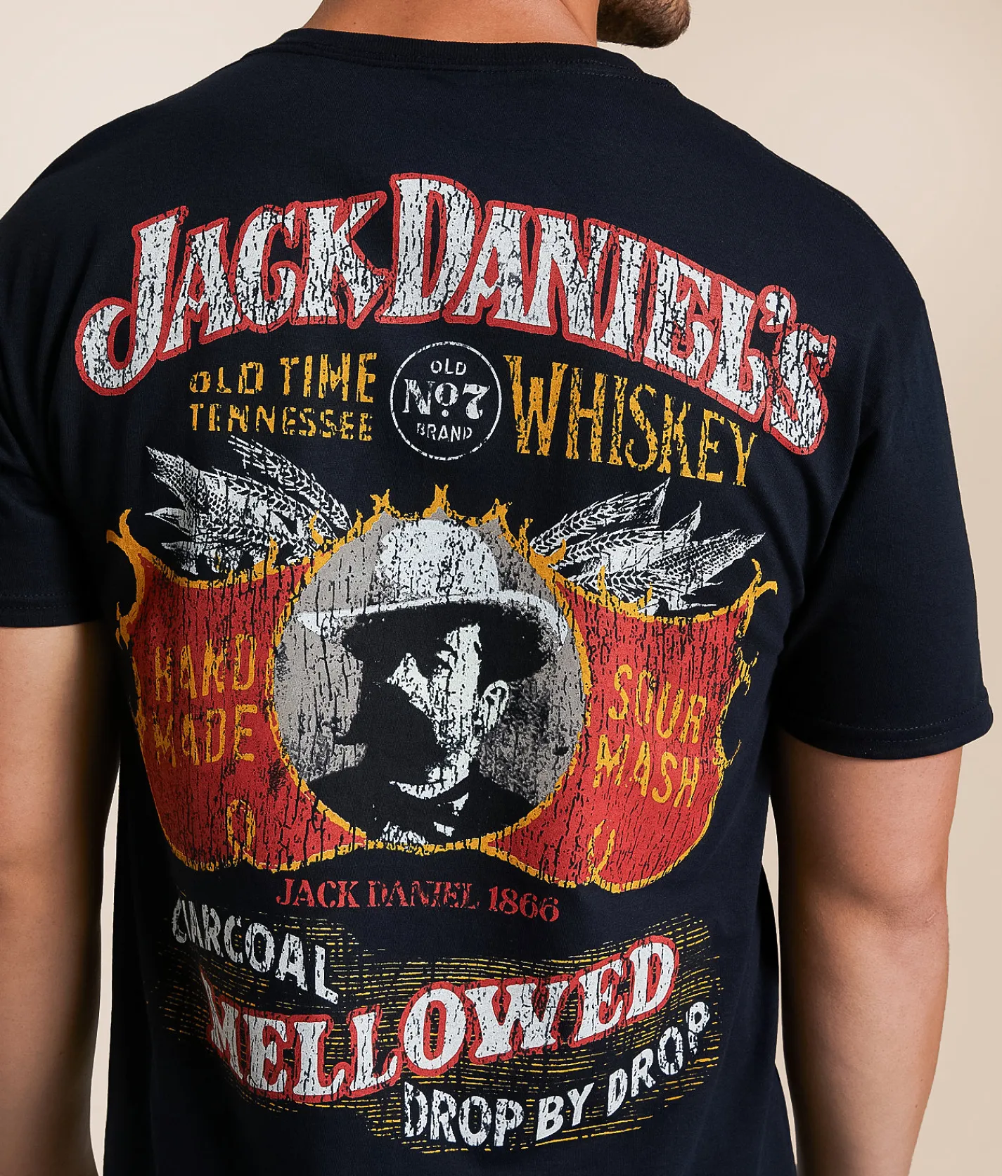 Changes Jack Daniel's Profile Vintage T-Shirt Black
