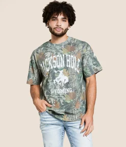 Tops|Graphic T-Shirts | Diamond Cross Ranch Jackson Hole T-Shirt Camo