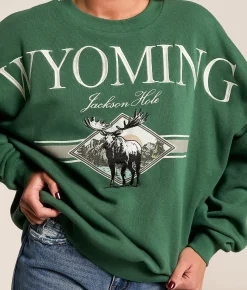 Modish Rebel Jackson Hole Wyoming Oversized Pullover Trekking Green Best