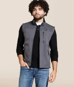 Coats & Jackets | Hooey Jackson Softshell Aztec Vest Black Grey