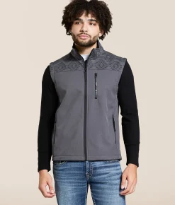 Hooey Jackson Softshell Aztec Vest Black Grey Online