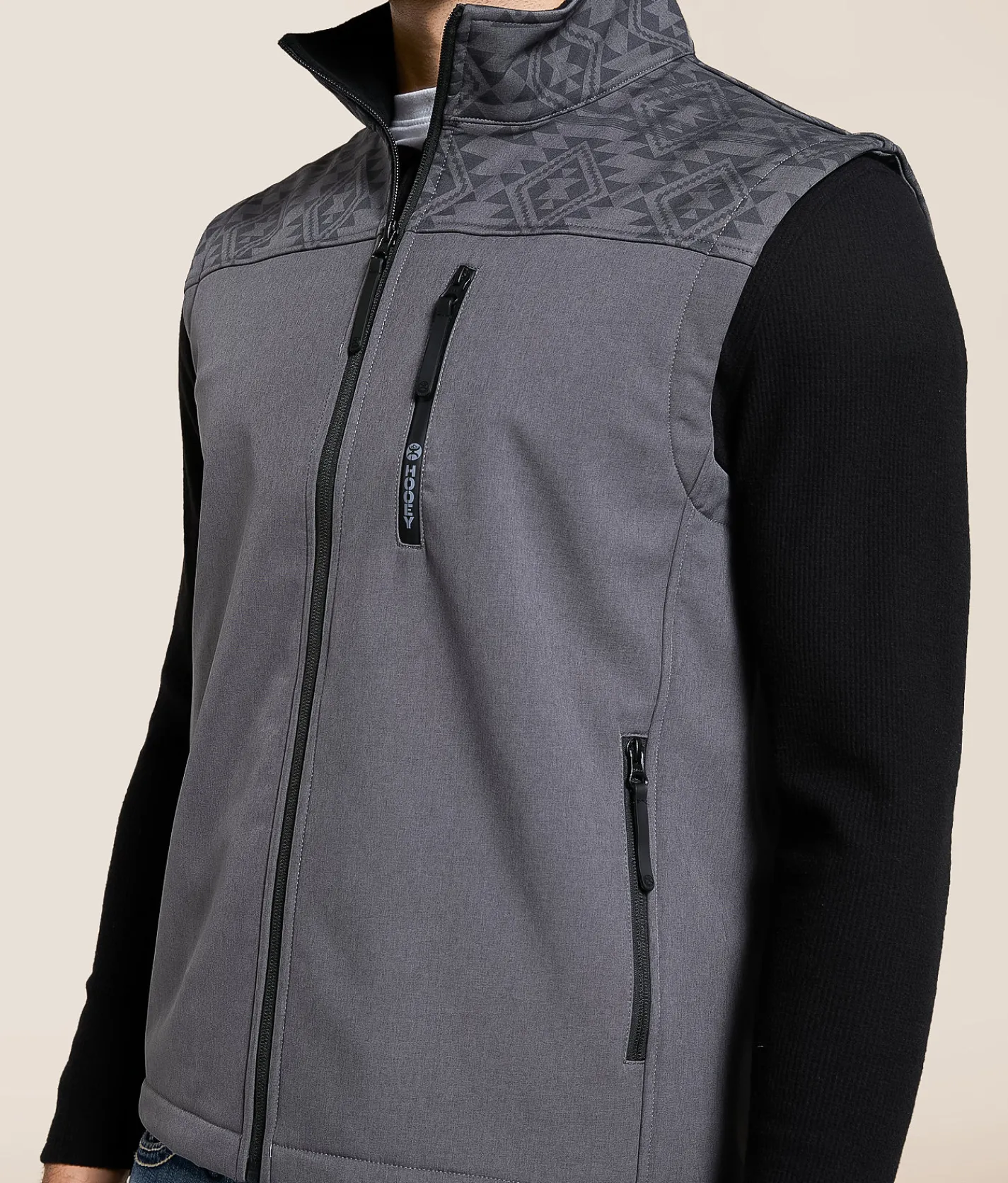 Hooey Jackson Softshell Aztec Vest Black Grey Online