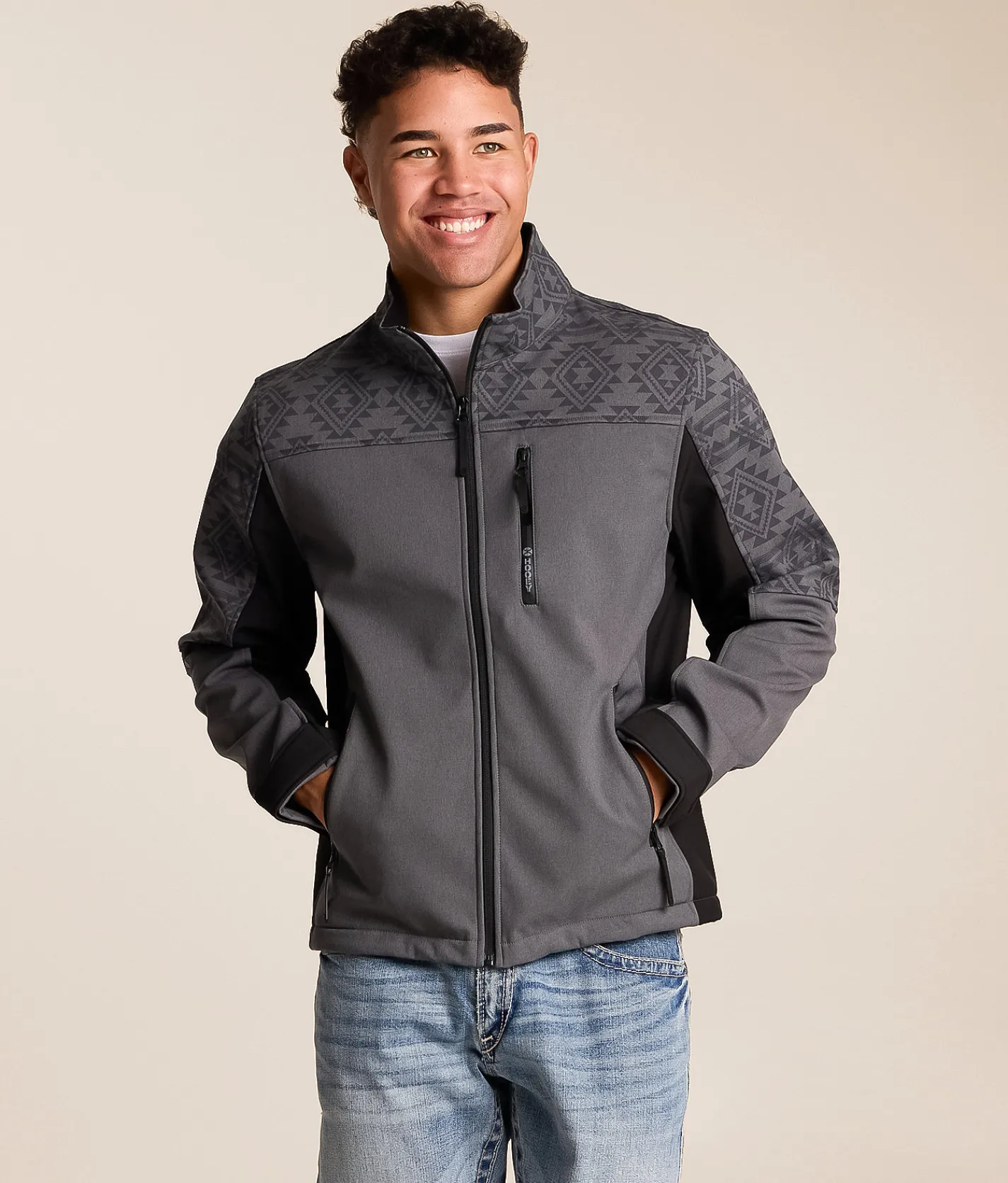 Tops|Coats & Jackets | Hooey Jackson Softshell Jacket Black Grey