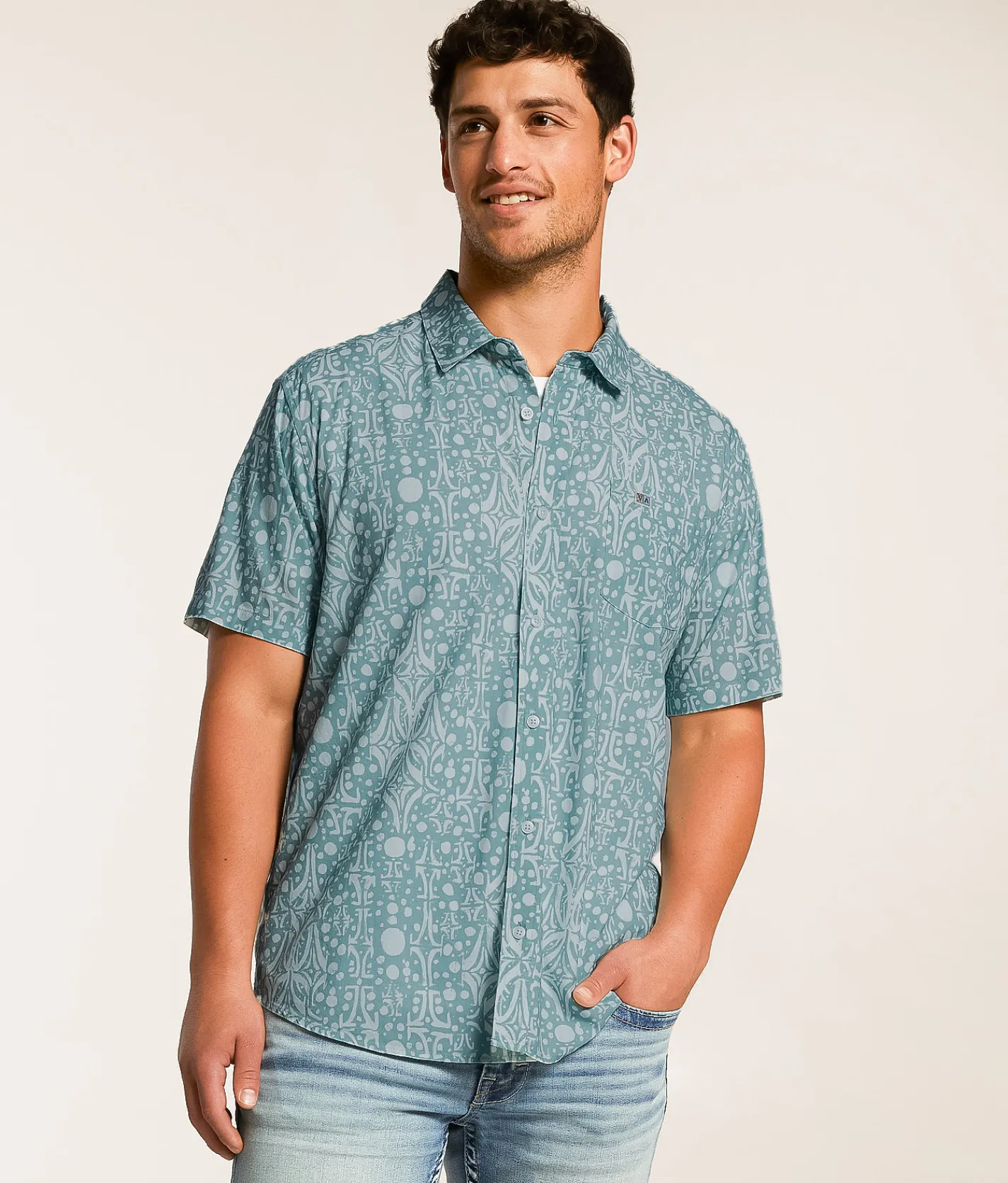 Tops | RVCA Jacobs Archive Shirt Blue Haze