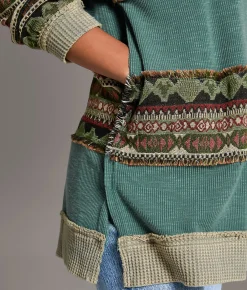 Tops | BKE Jacquard Applique Fringe Oversized Top Assorted