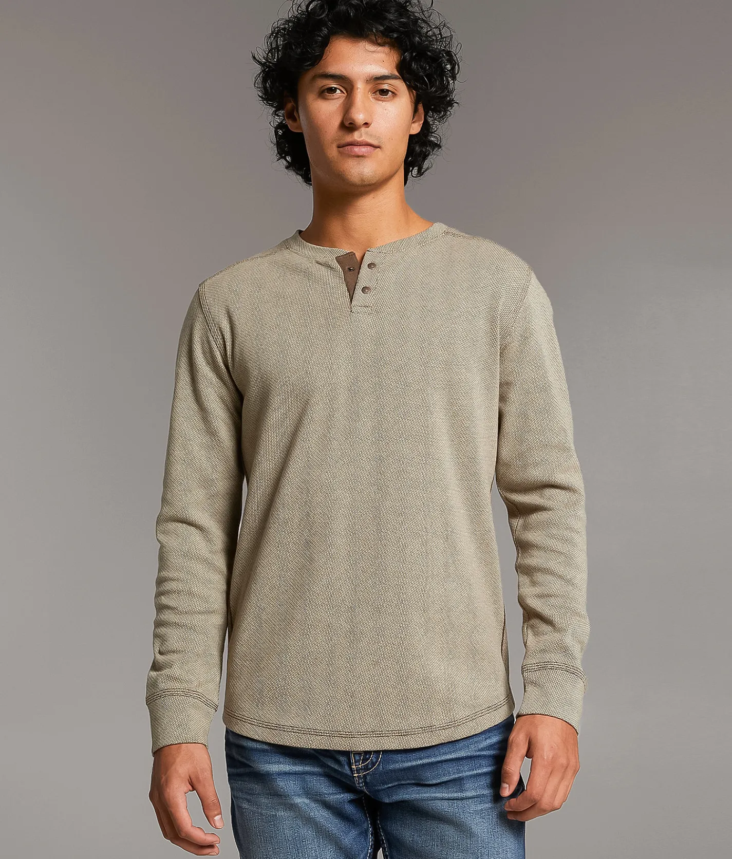 Tops | BKE Jacquard Henley Morel