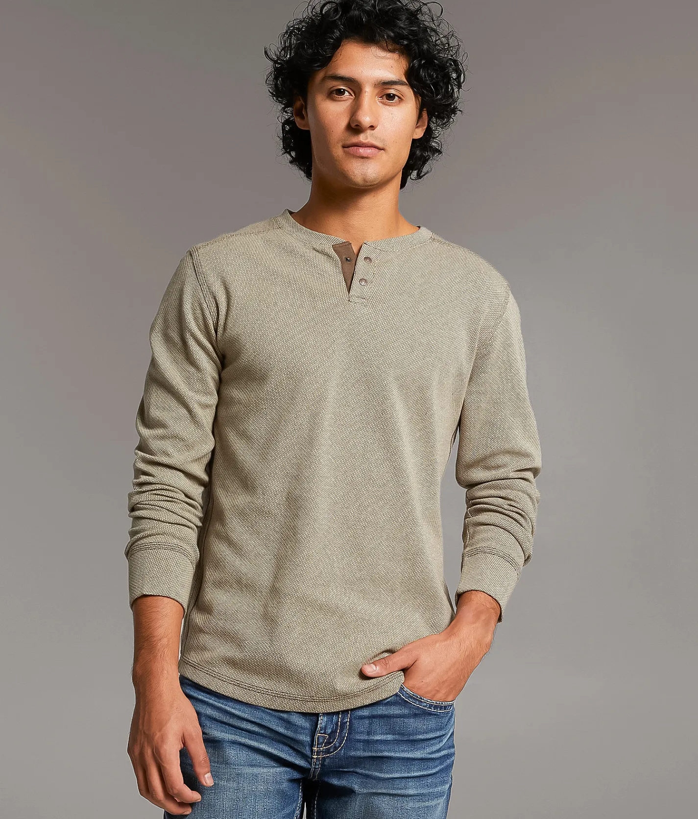 Tops | BKE Jacquard Henley Morel