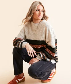 Tops | Gilded Intent Jacquard Oversized Sweater Multi