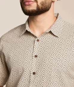 Tops | Nova Industries Jacquard Shirt Tan Beige